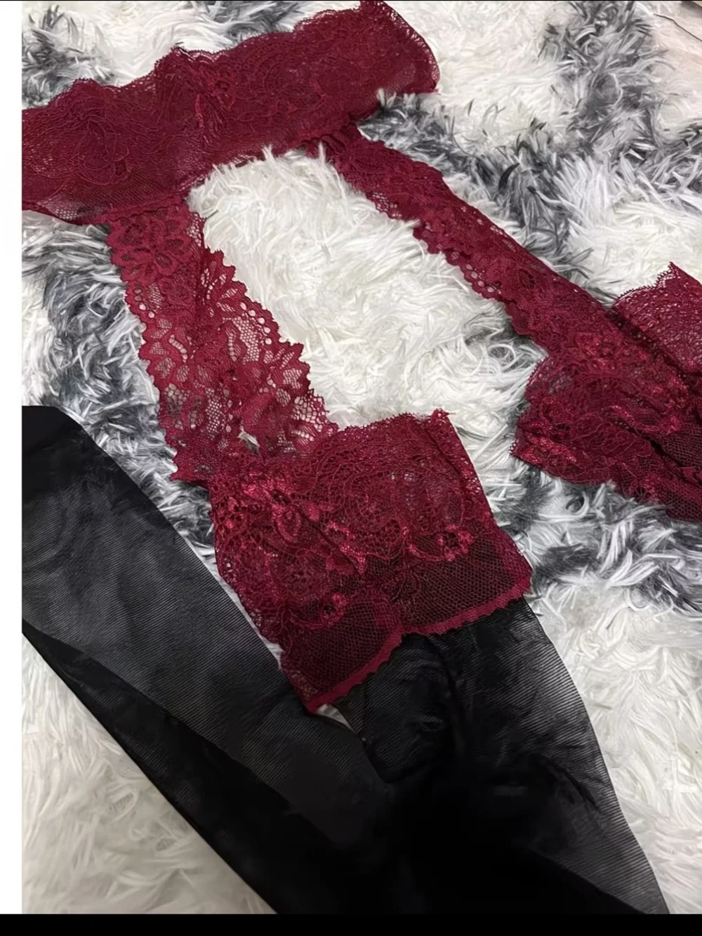 N/A burgundy lace